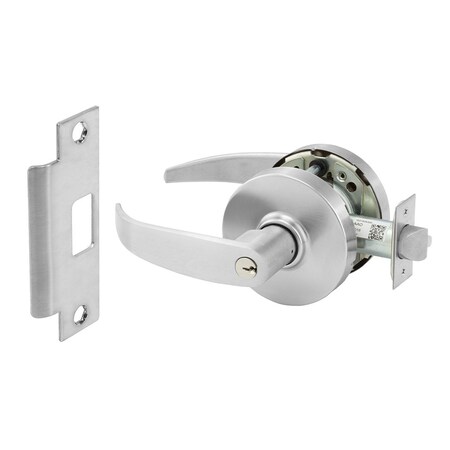 Sargent Classroom Lever Lock Grade 1 with P Lever and L Rose with LA Keyway and ASA Strike Satin Chrome 2810G37LP26D